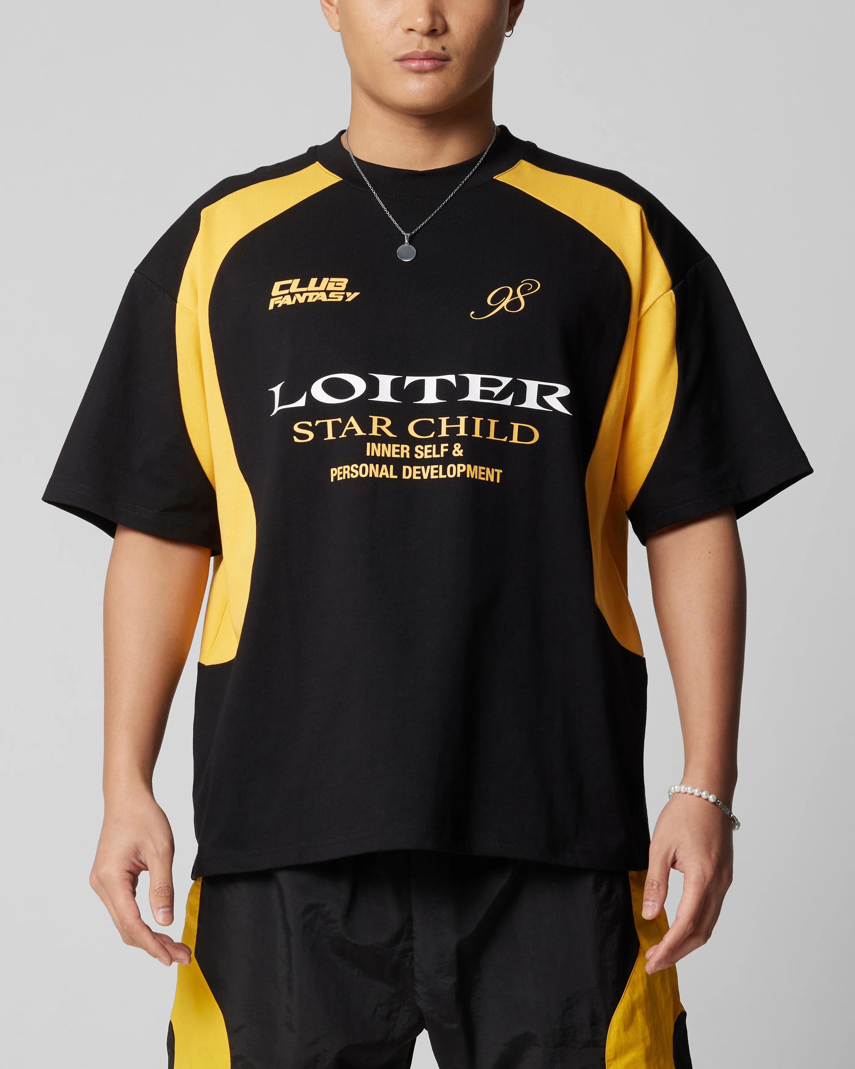 Subcultural Panel T-Shirt Black/Yellow