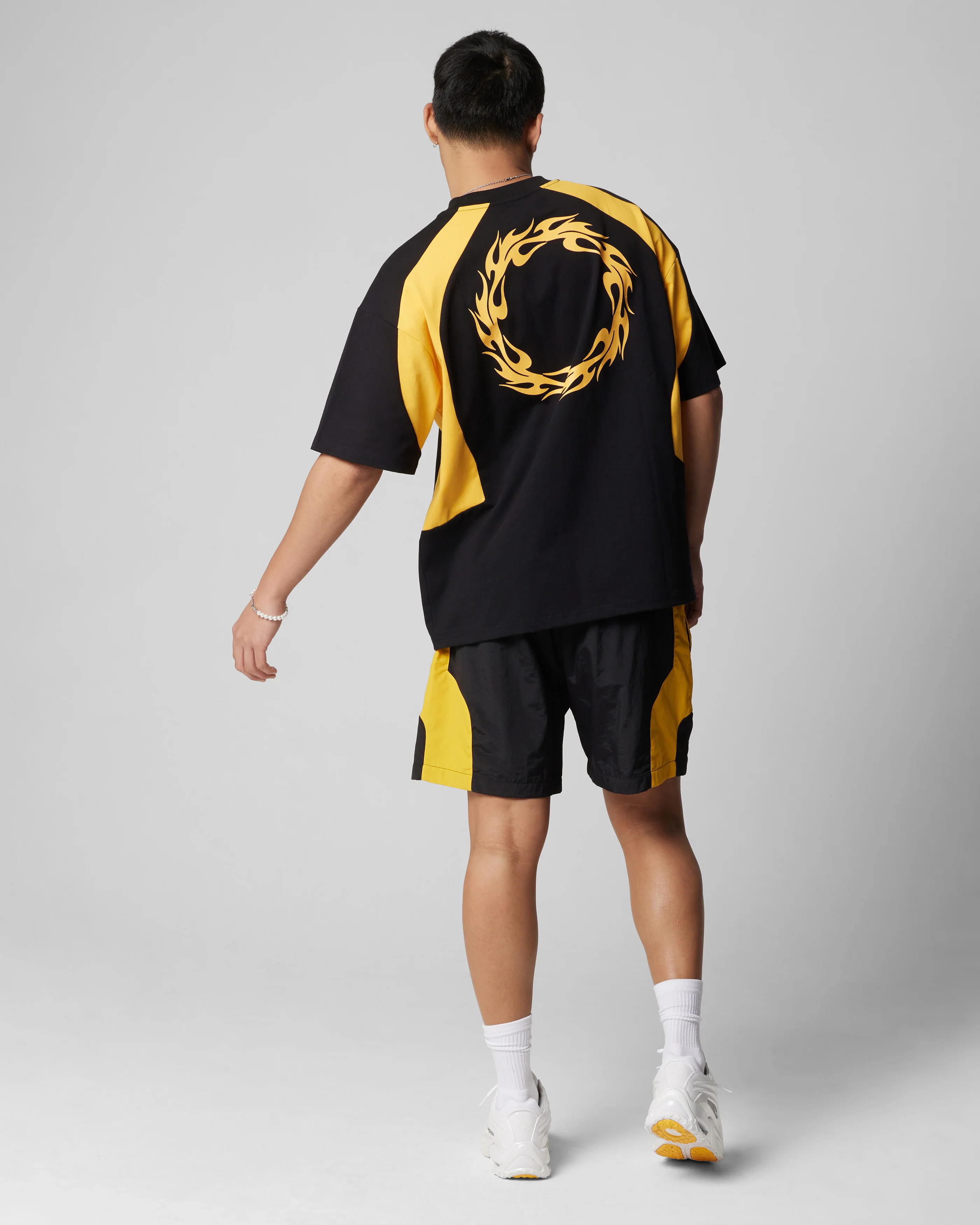 Subcultural Panel T-Shirt Black/Yellow - Image 3