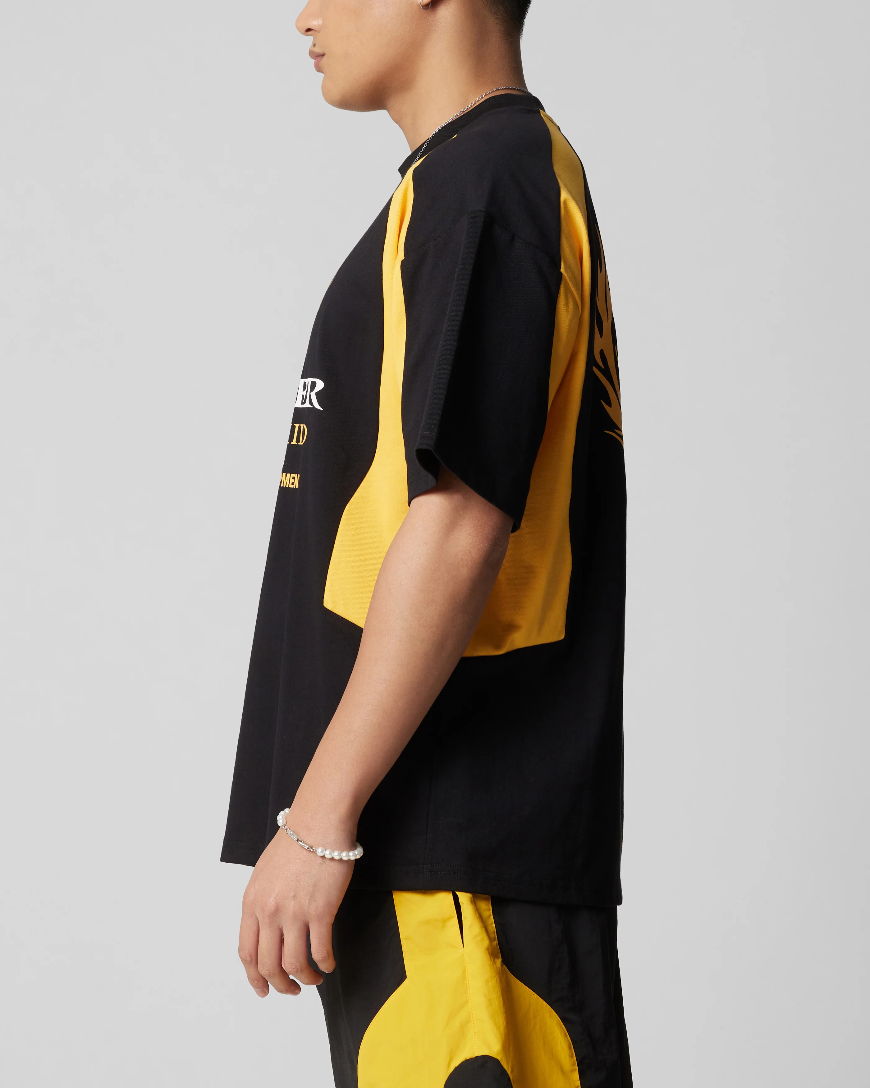 Subcultural Panel T-Shirt Black/Yellow - Image 5