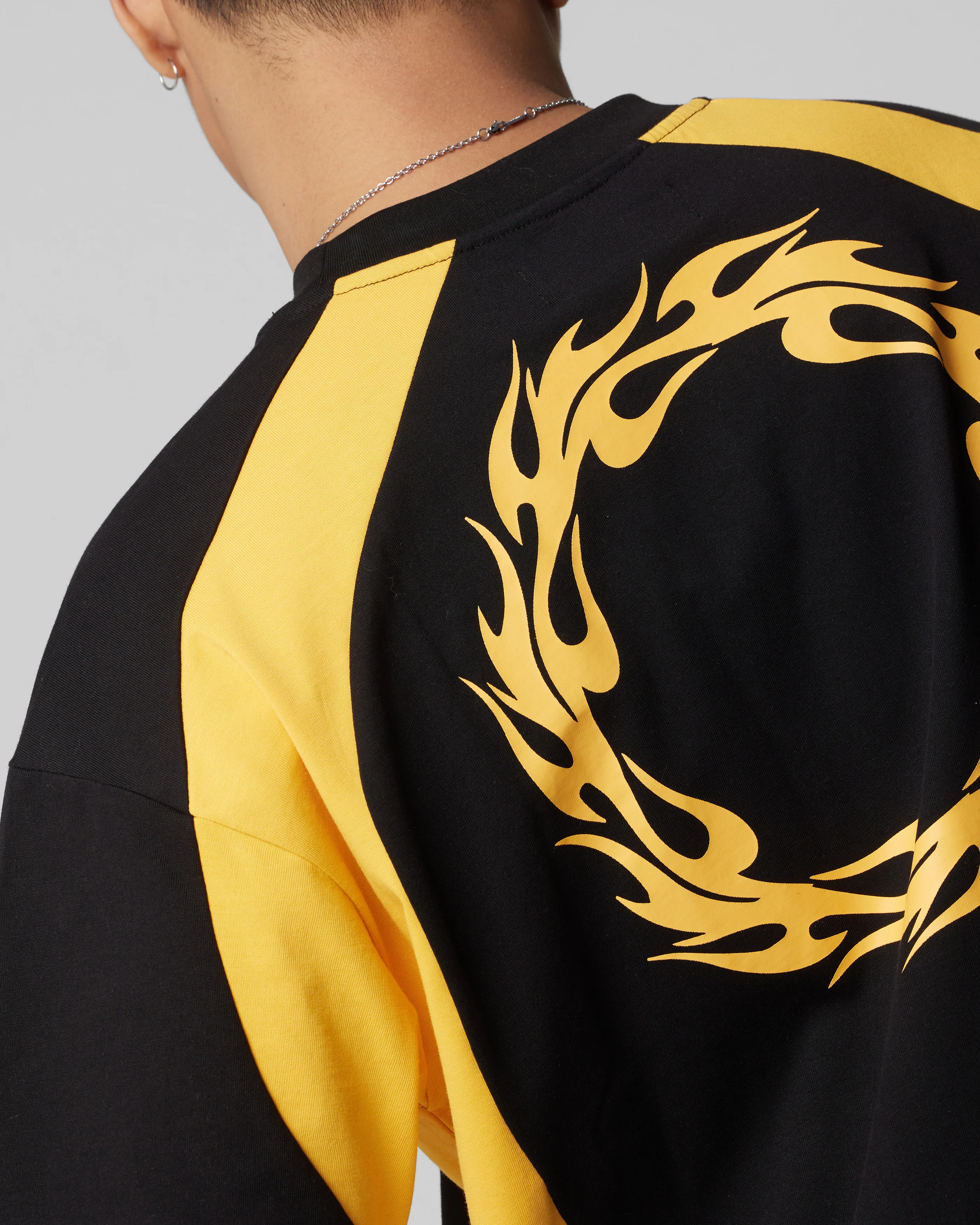 Subcultural Panel T-Shirt Black/Yellow - Image 6