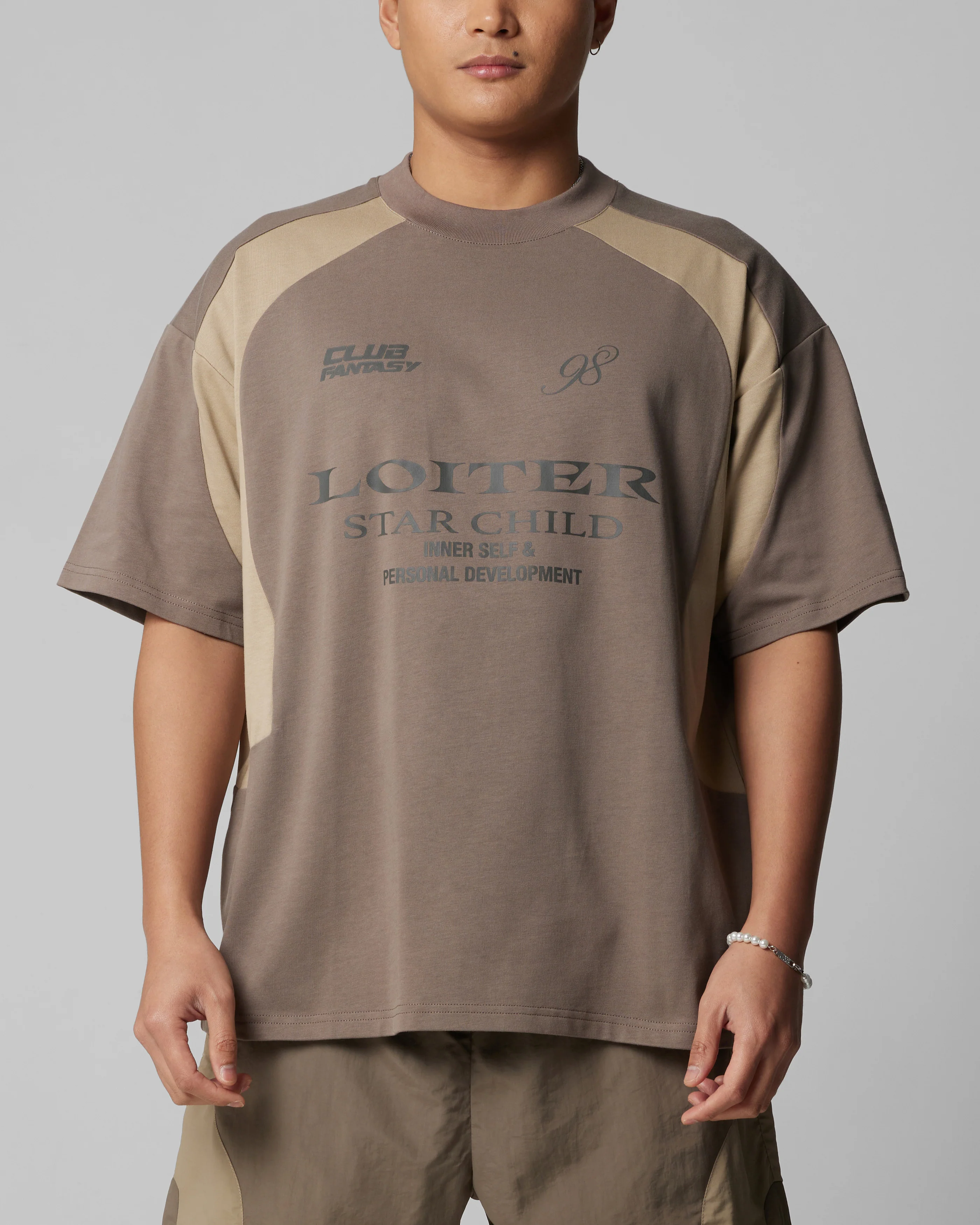 Subcultural Panel T-Shirt Brown