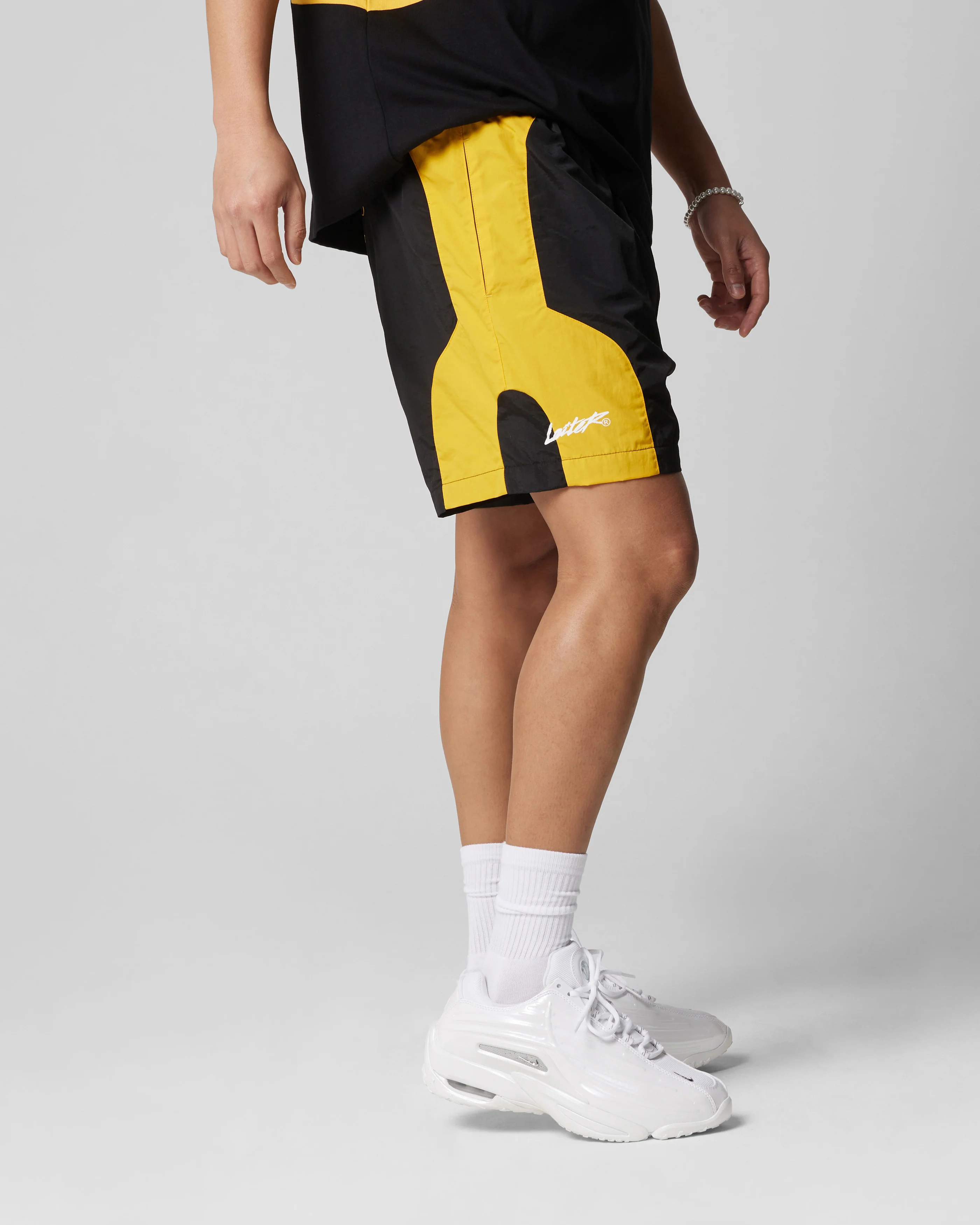 Subculture Panel Shorts Black/Yellow - Image 5