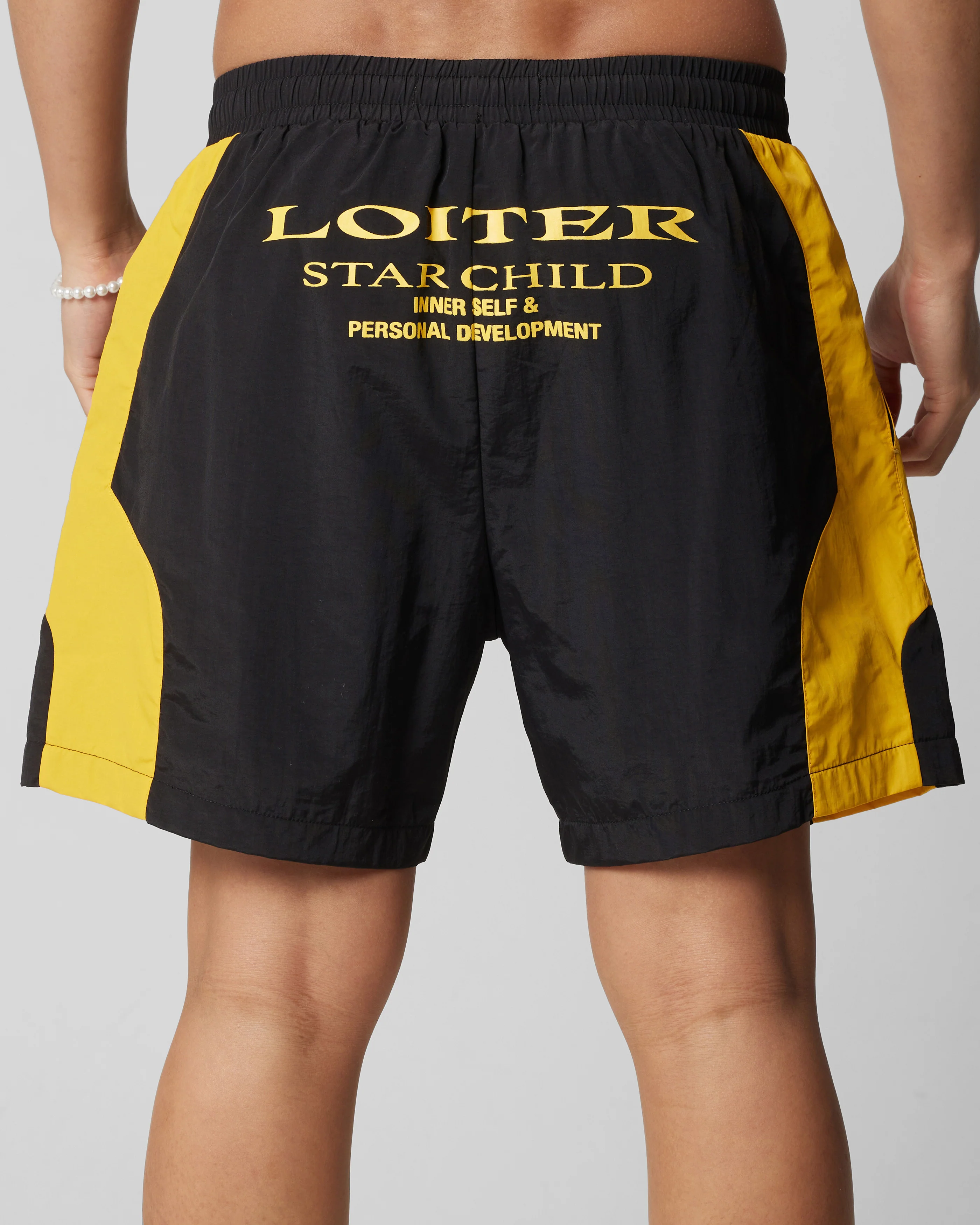 Subculture Panel Shorts Black/Yellow - Image 7