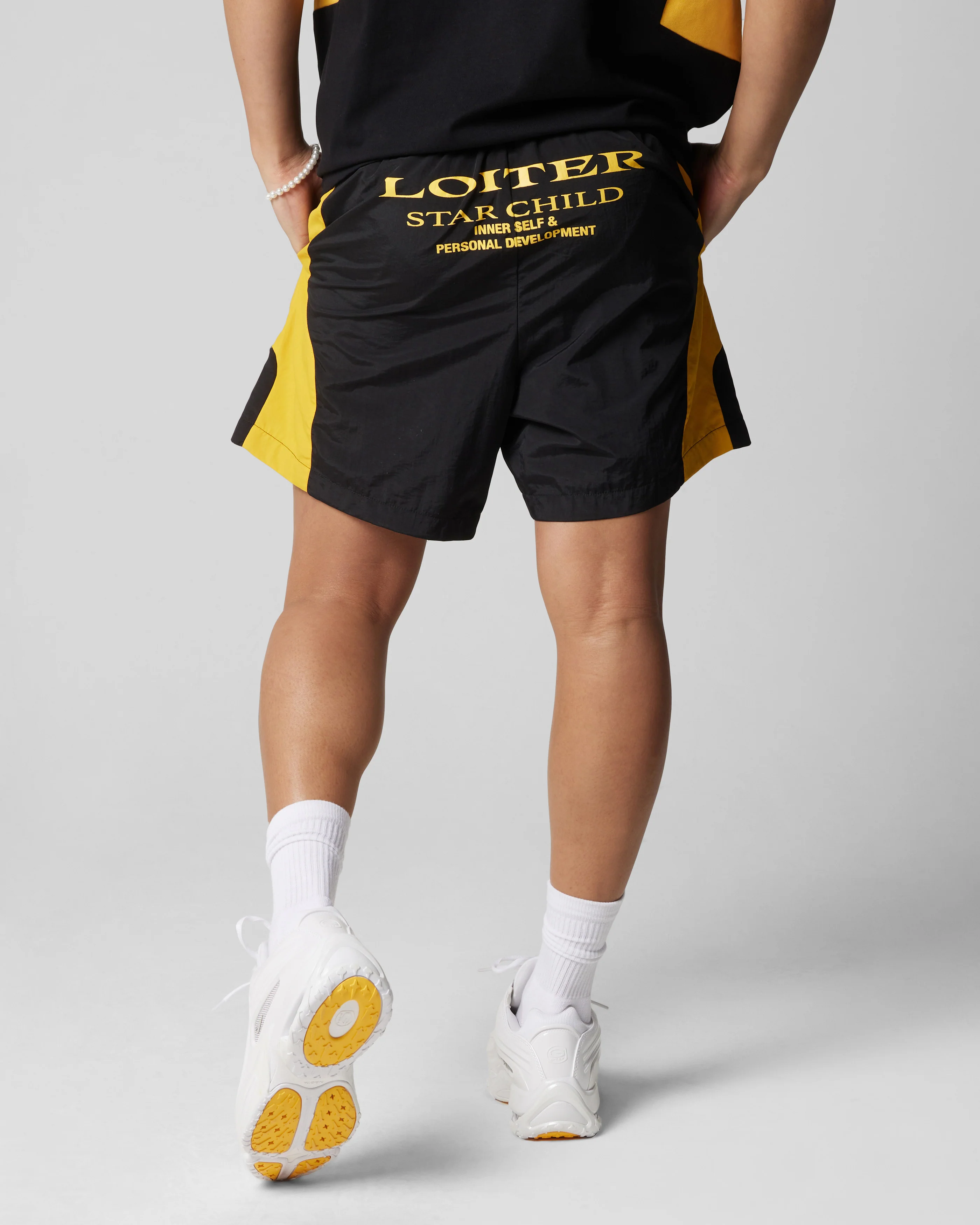 Subculture Panel Shorts Black/Yellow - Image 9