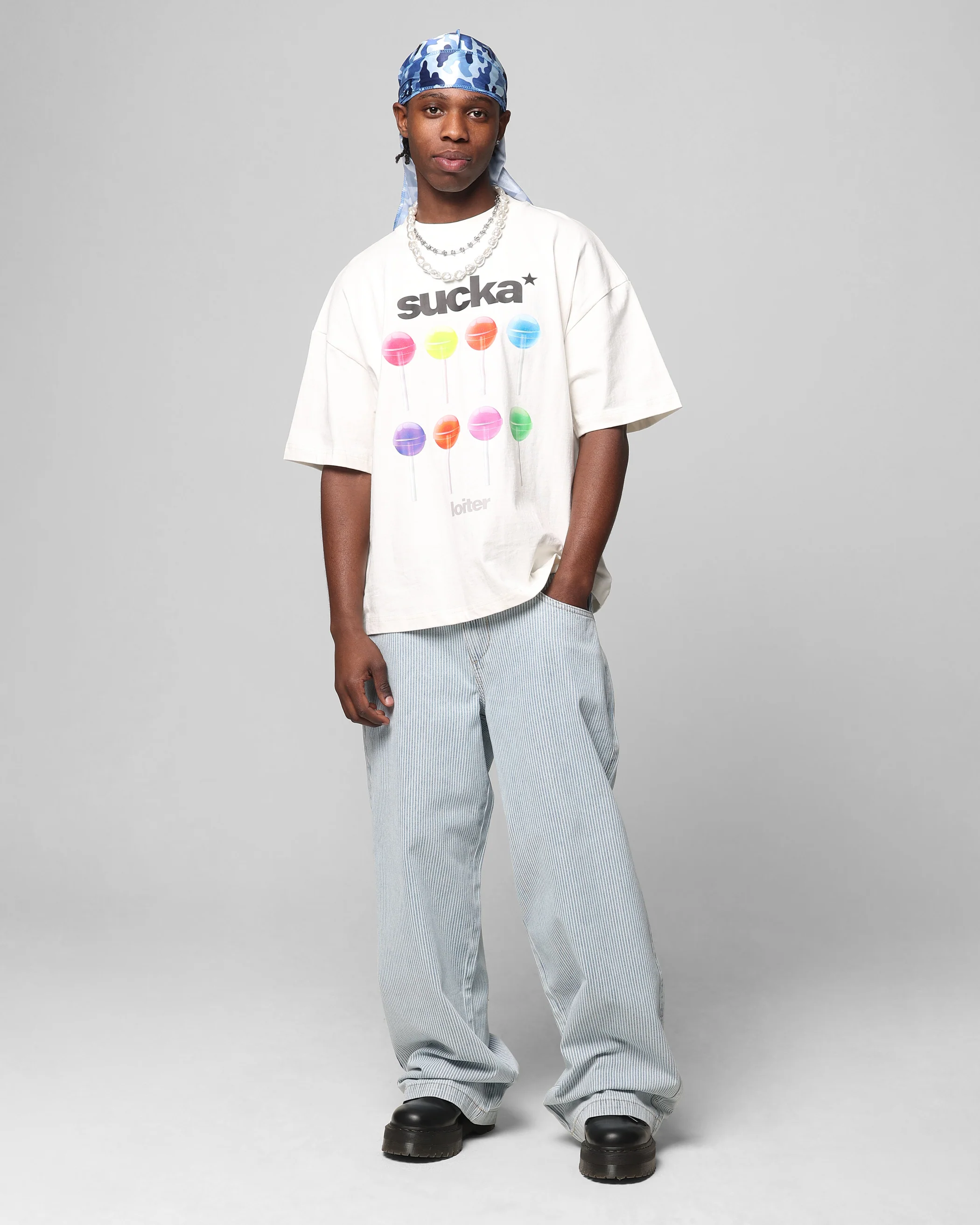 Loiter Sucka T-Shirt Off White - Image 3