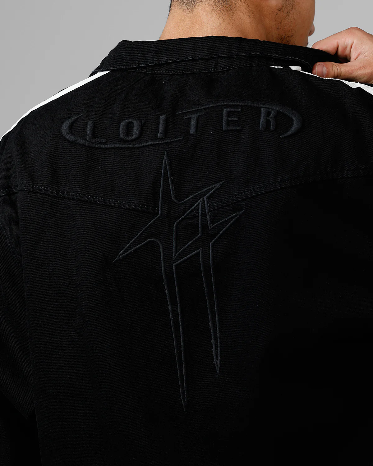 Track Star Denim Jacket Black - Image 7