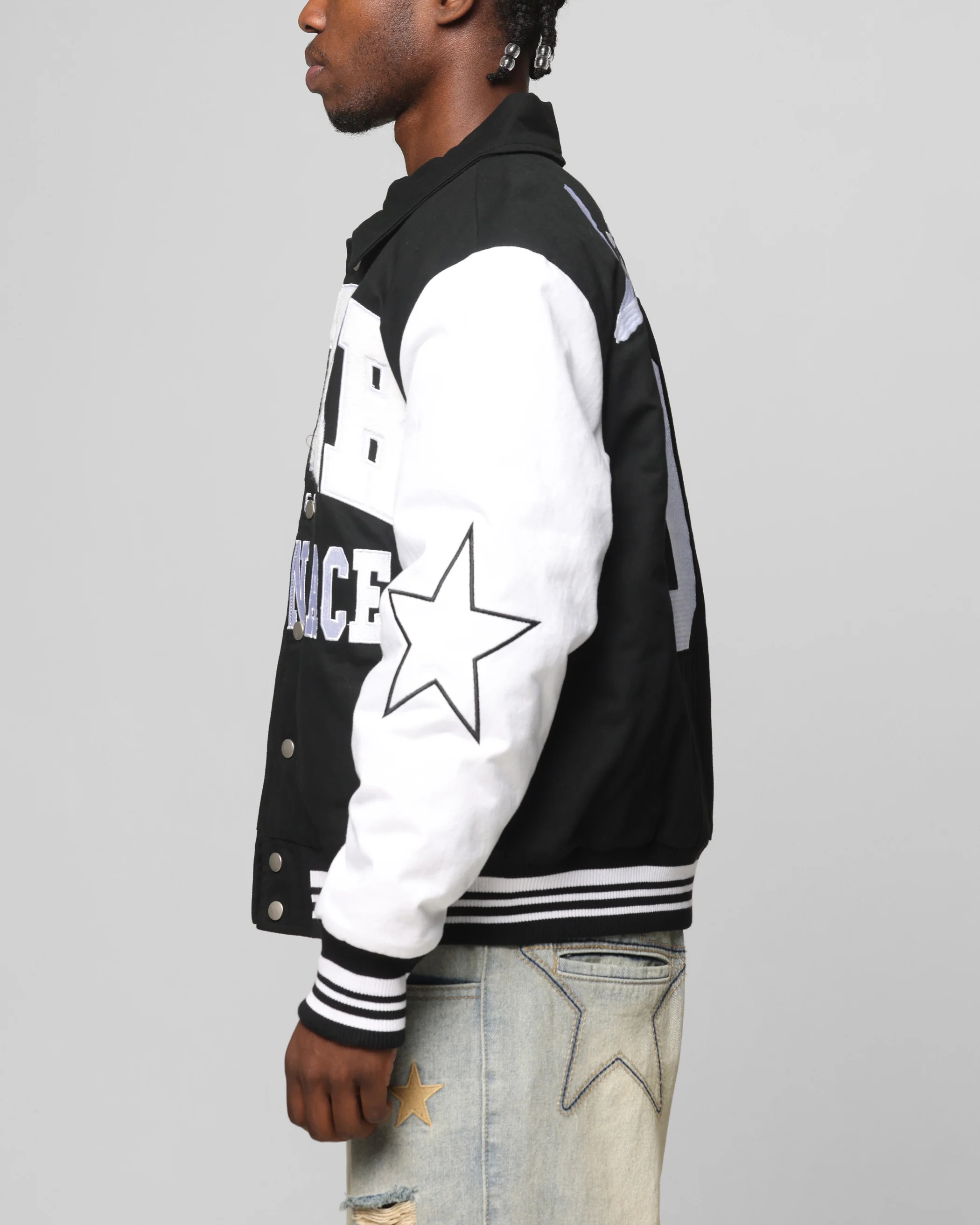 Loiter Vice City Varsity Jacket Black/White - Image 6