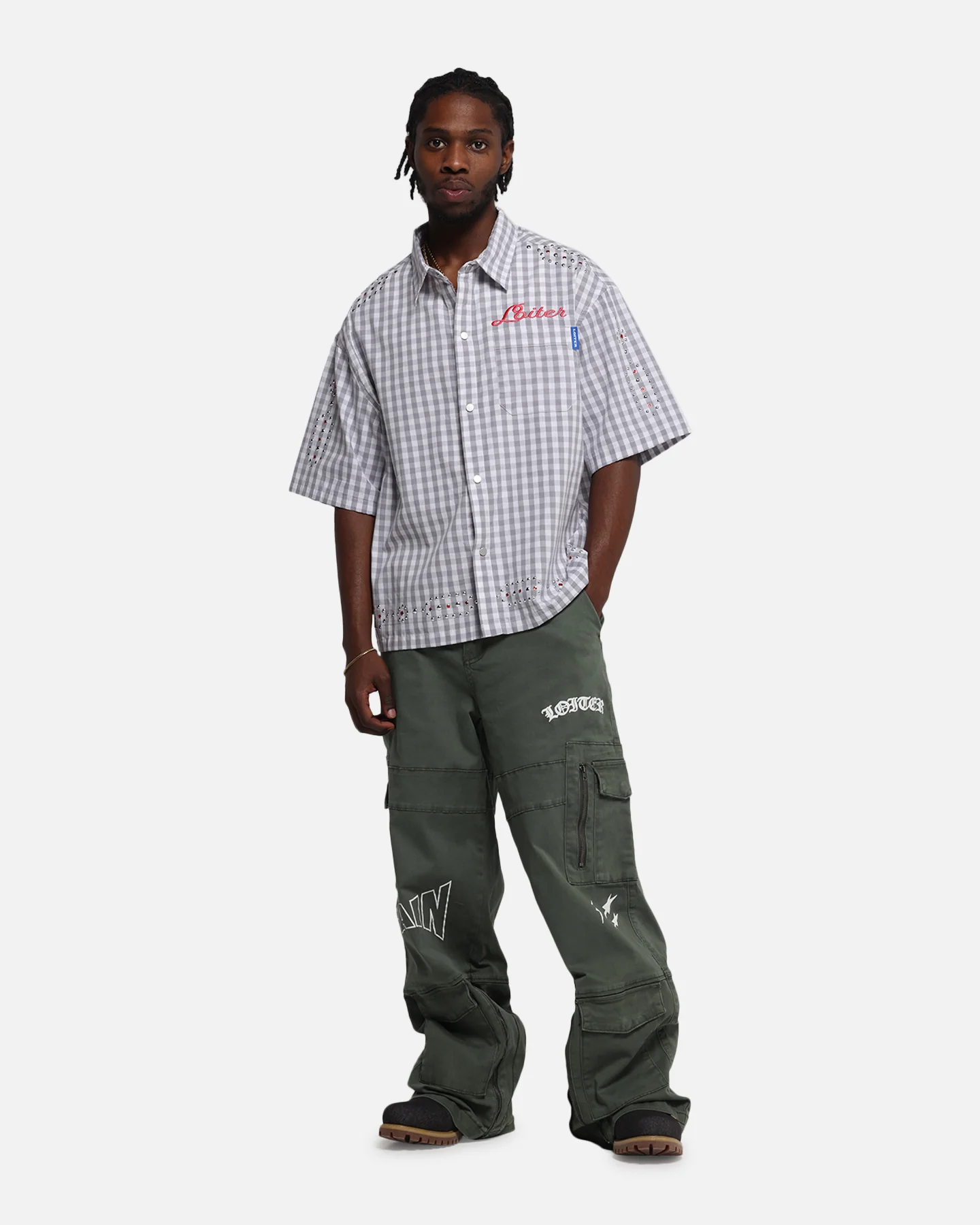 Loiter Western Button Up Shirt Check - Image 3