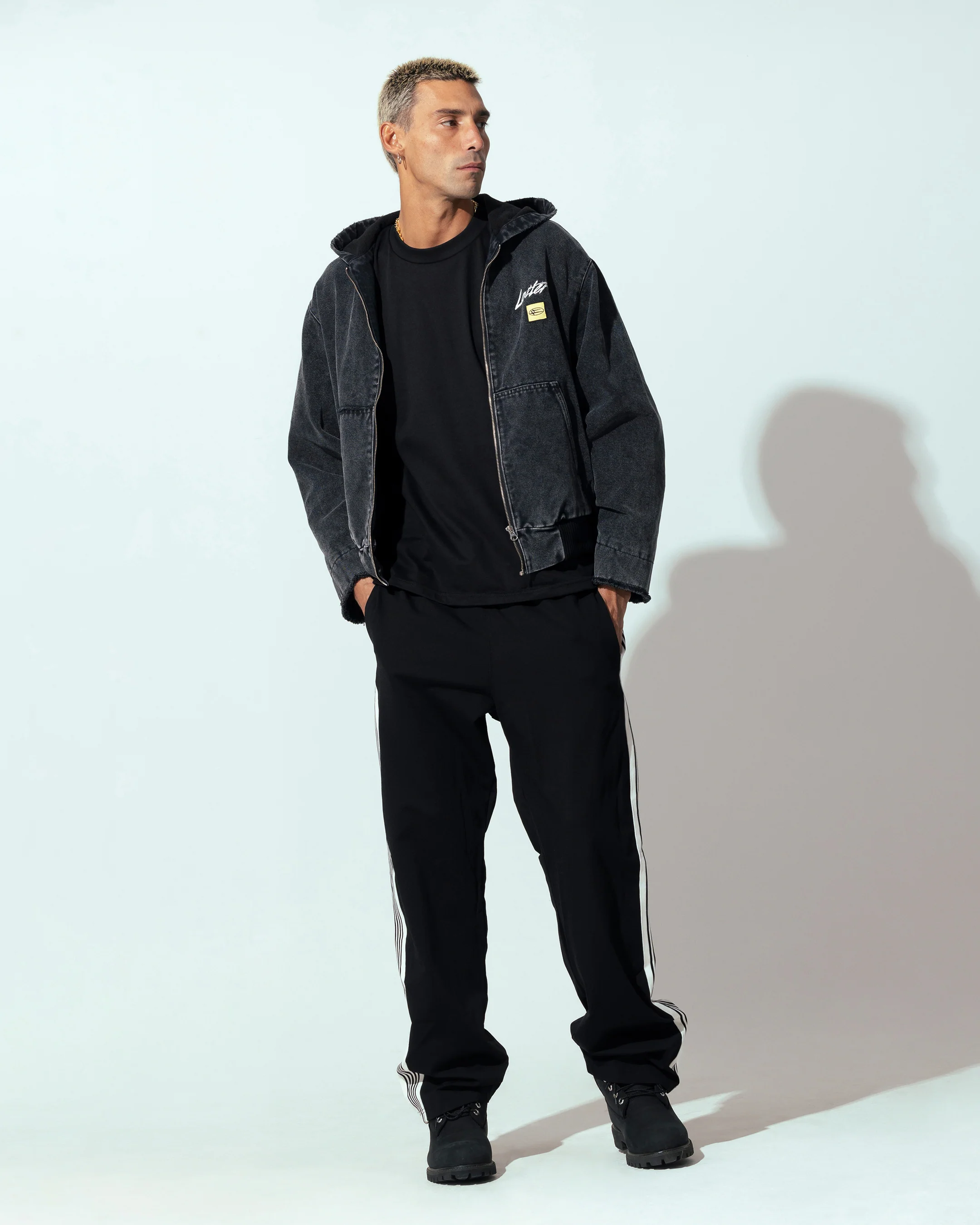 Loiter Workwear Zip Jacket Vintage Black - Image 4