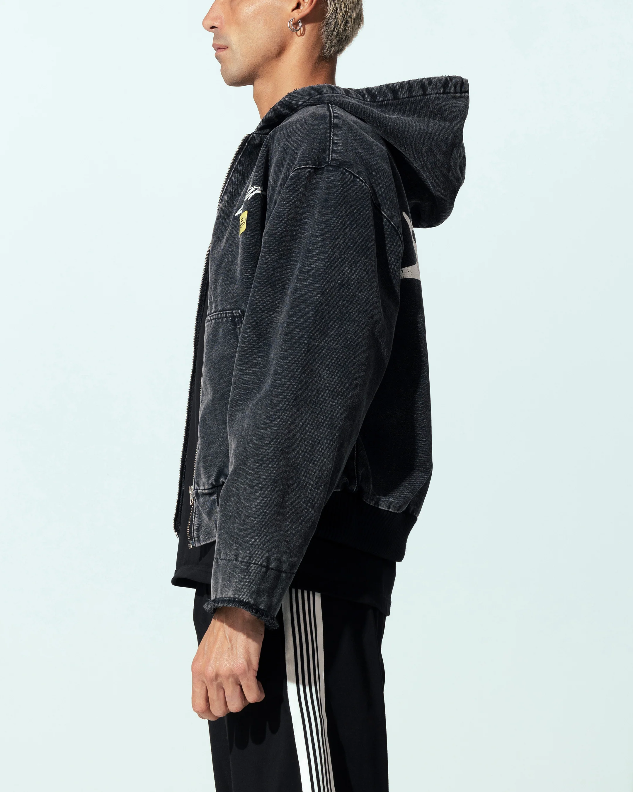 Loiter Workwear Zip Jacket Vintage Black - Image 6