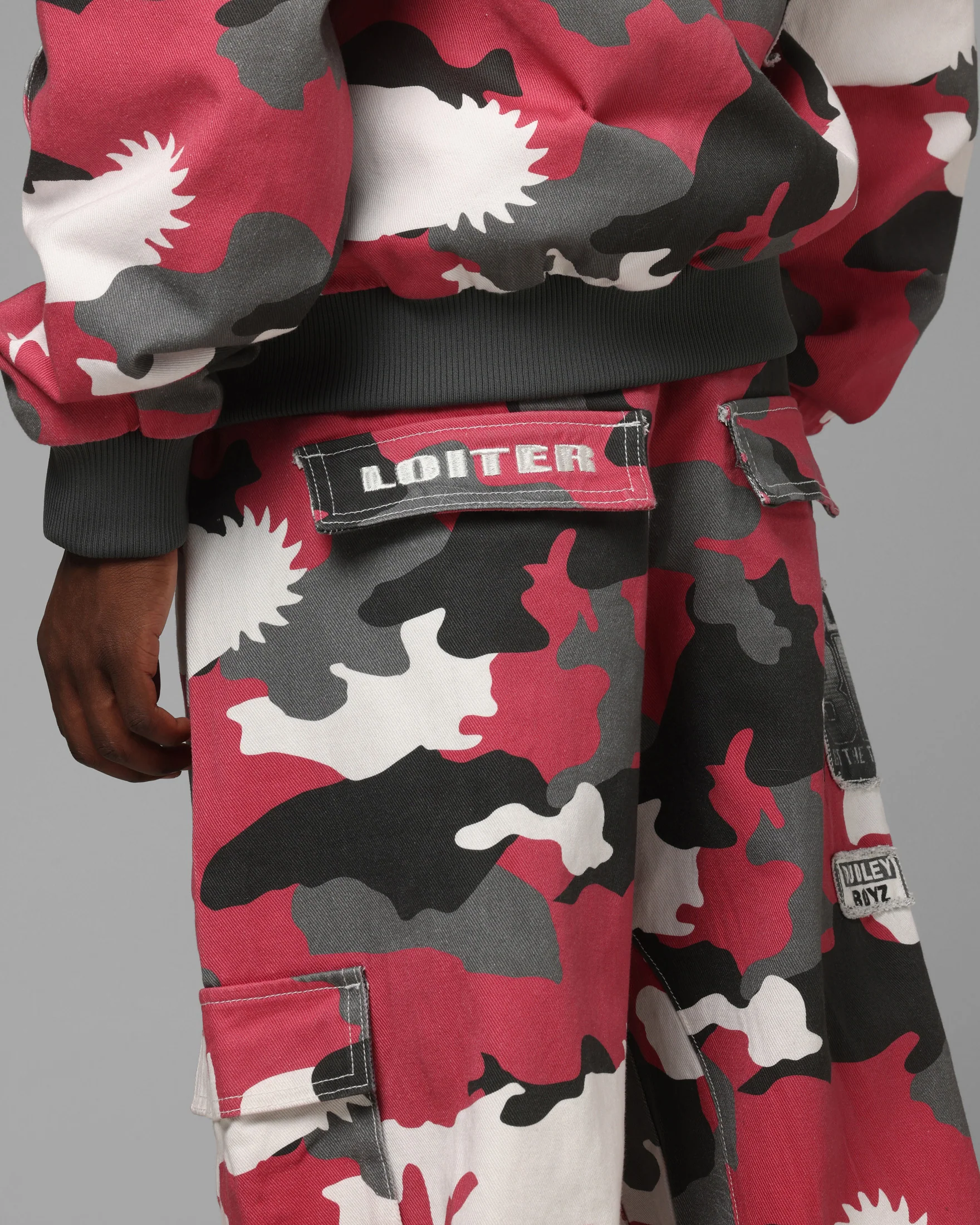 Loiter X WWE Dudley Boyz Cargo Pants Red Camo - Image 4