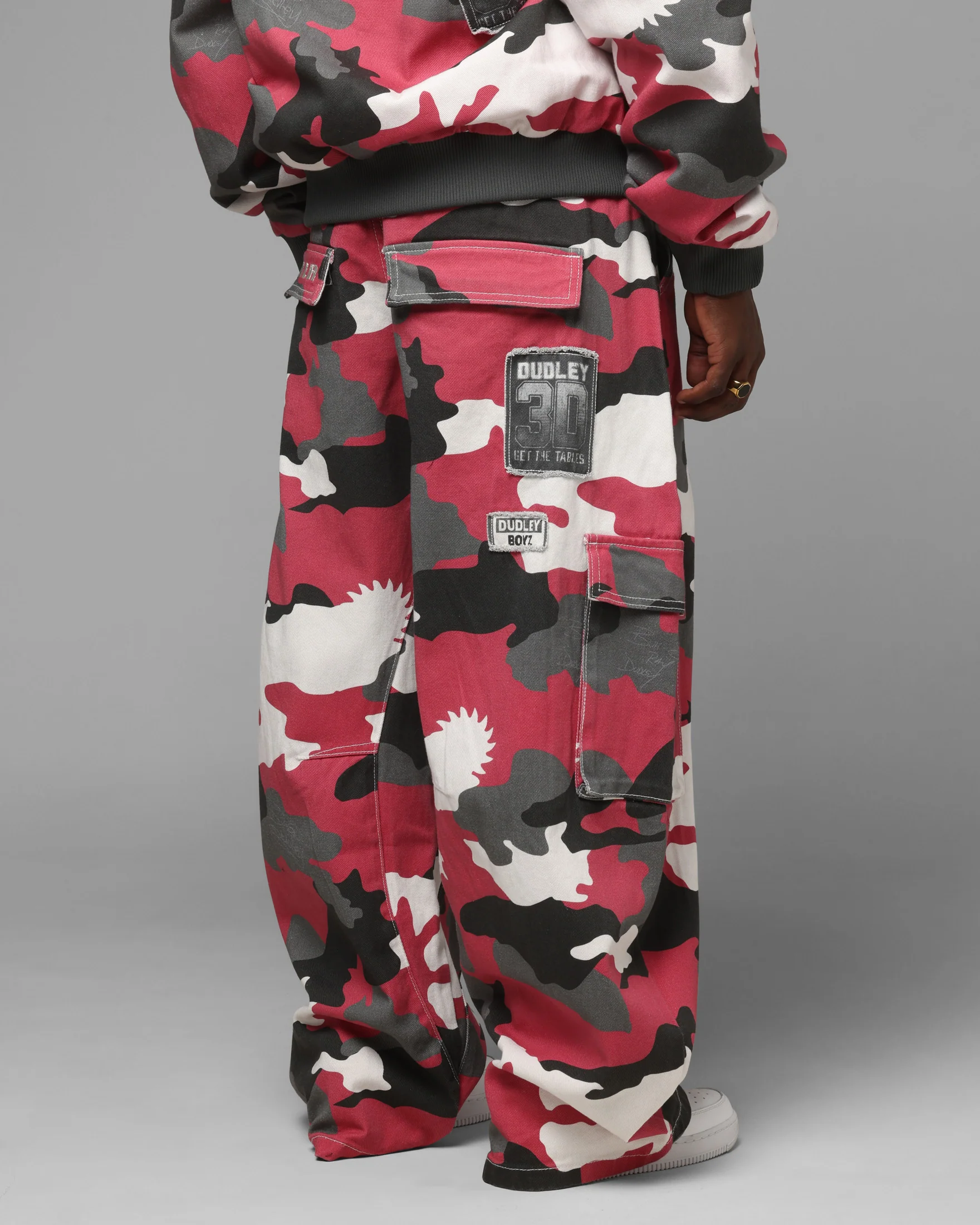 Loiter X WWE Dudley Boyz Cargo Pants Red Camo - Image 5
