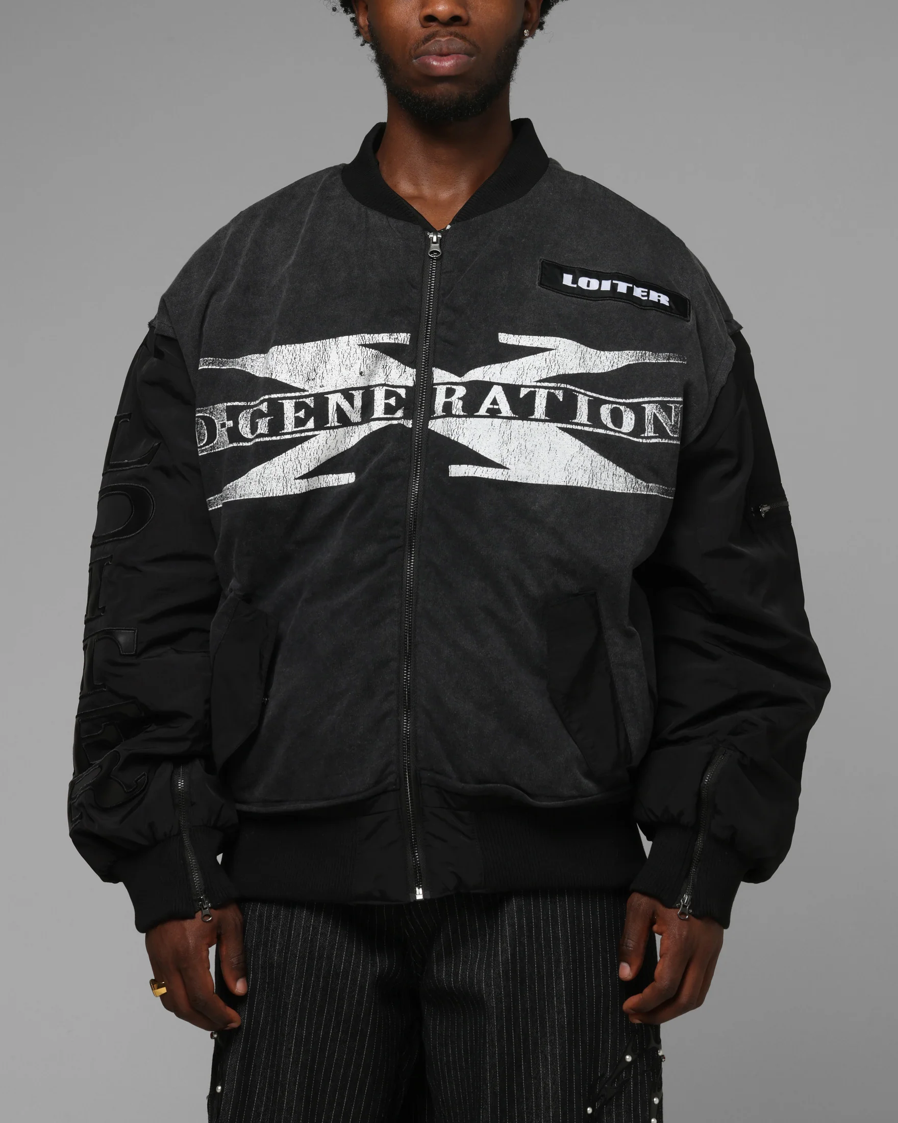 Loiter X WWE DX Generation Bomber Jacket Black - Image 5
