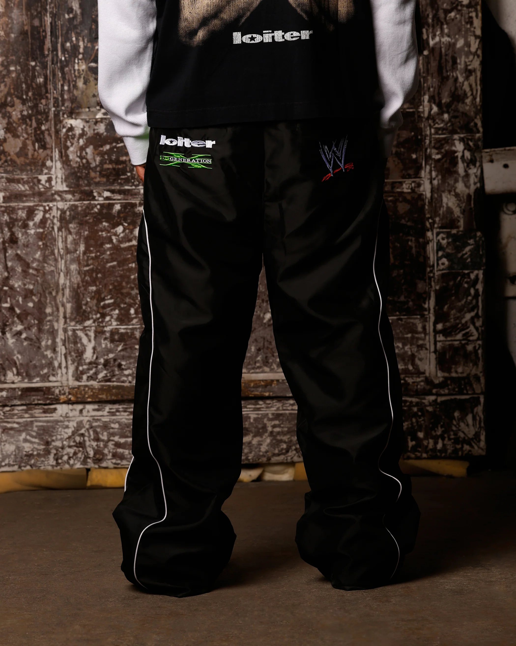 Loiter X WWE DX Generation Track Pants Black/Green - Image 5