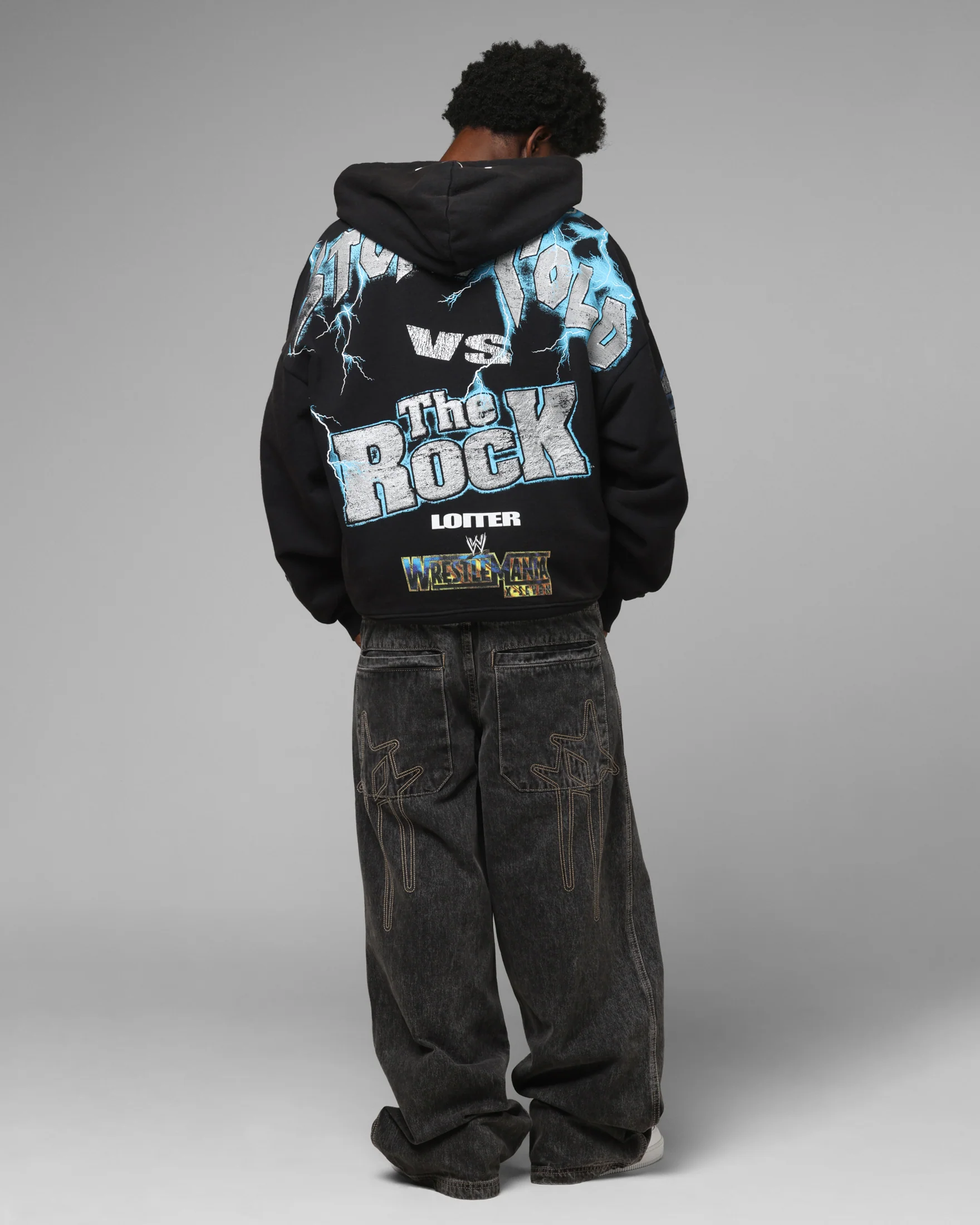 Loiter X WWE Stone Cold Beef Vintage Zip Hoodie Black - Image 4
