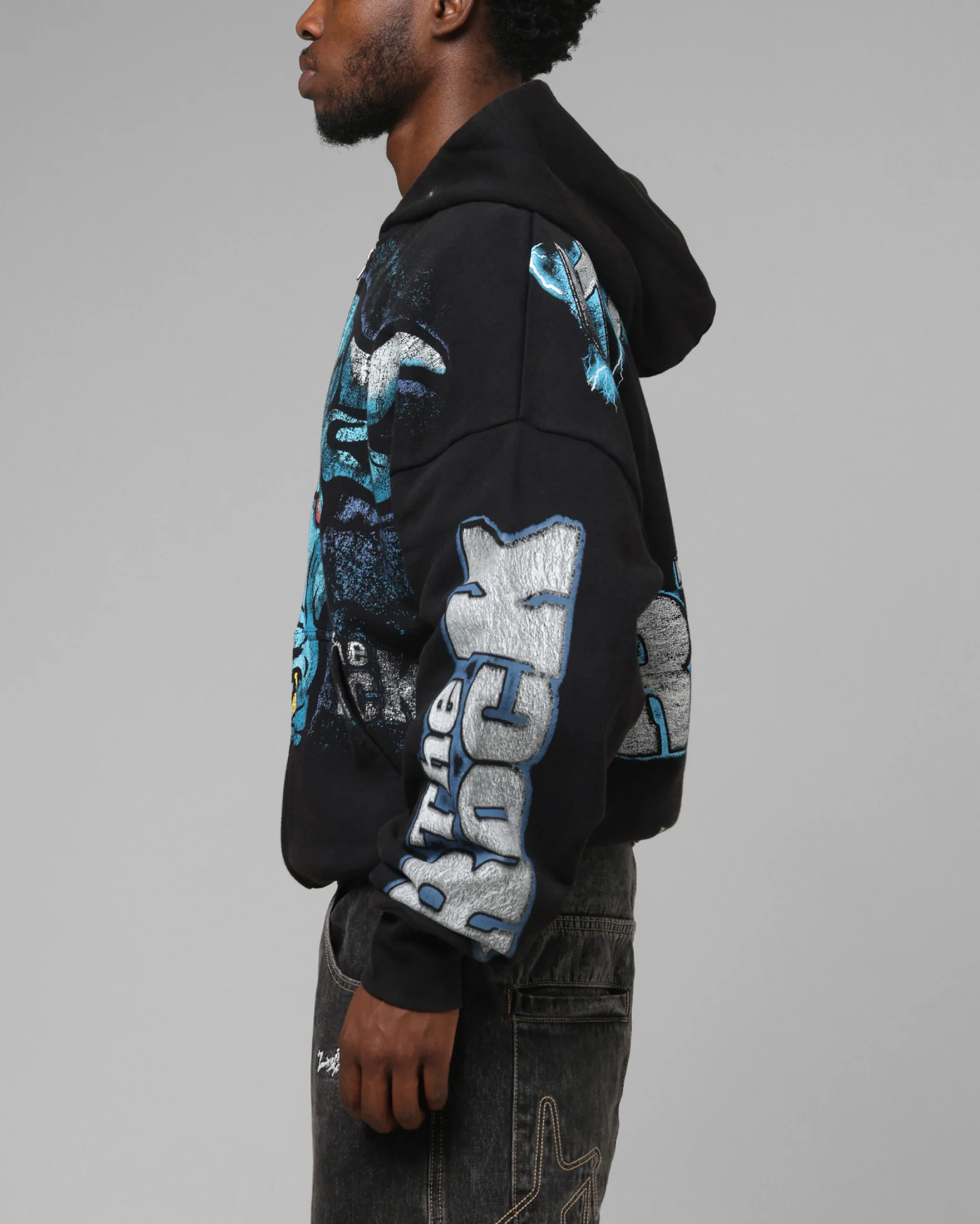 Loiter X WWE Stone Cold Beef Vintage Zip Hoodie Black - Image 6