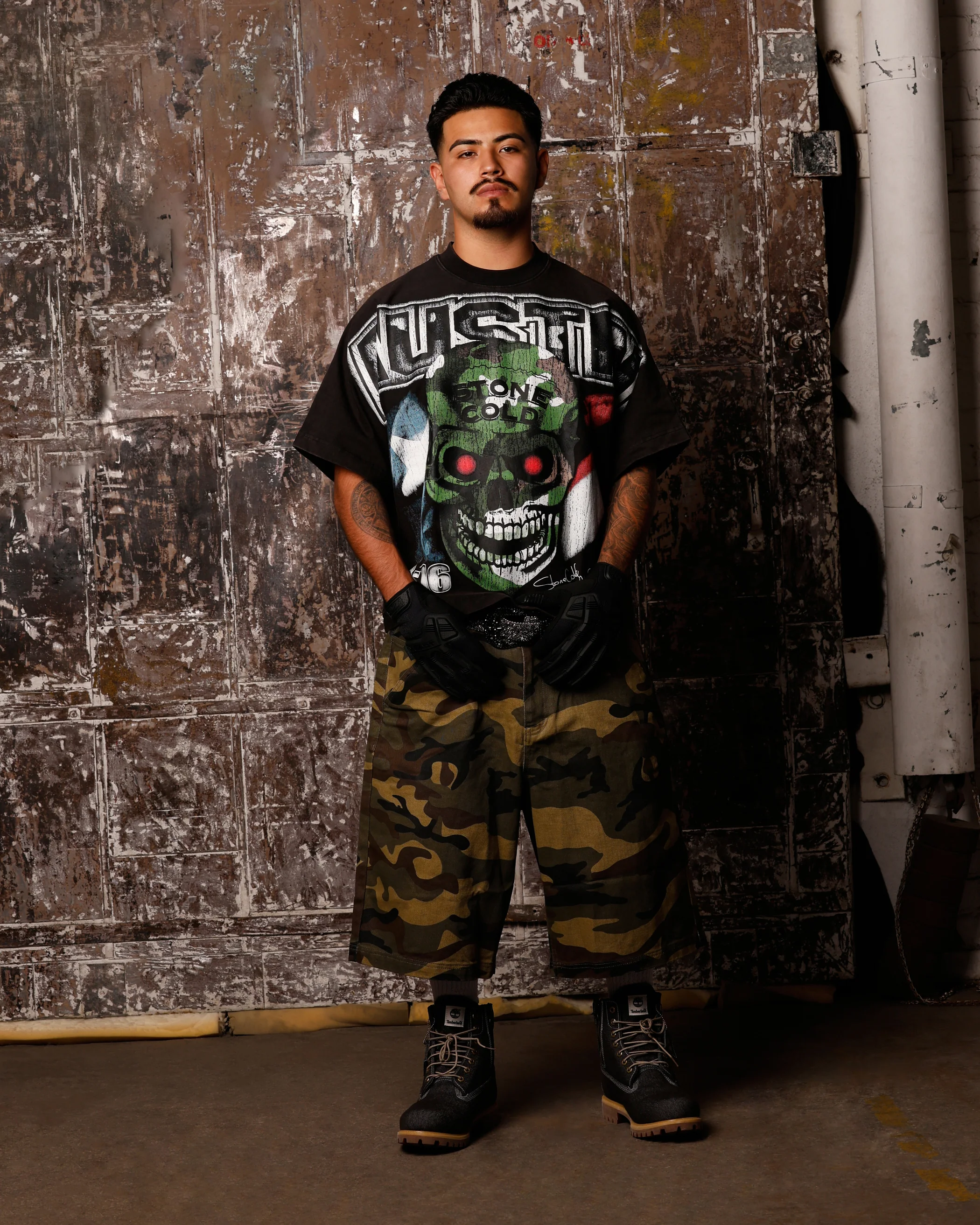 Loiter X WWE Stone Cold Vintage T-Shirt Vintage Black - Image 3