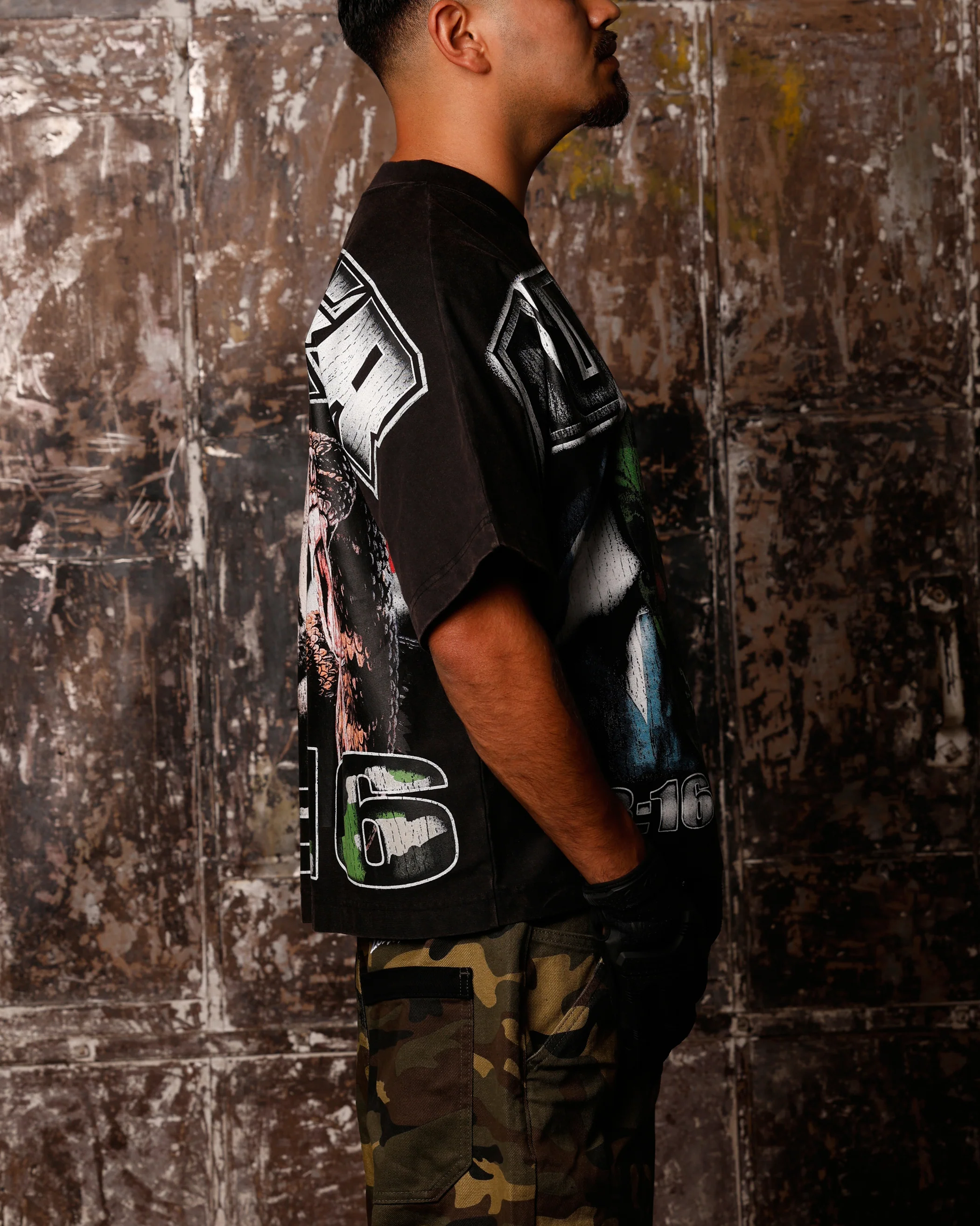 Loiter X WWE Stone Cold Vintage T-Shirt Vintage Black - Image 4