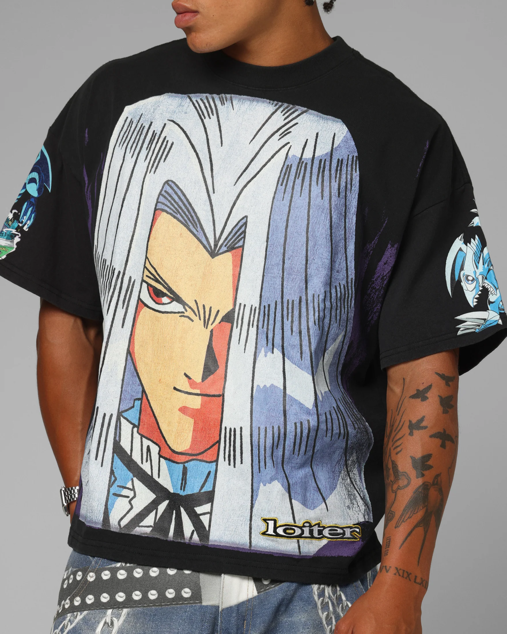 Loiter X Yu-Gi-Oh! Pegasus T-Shirt Vintage Black - Image 7