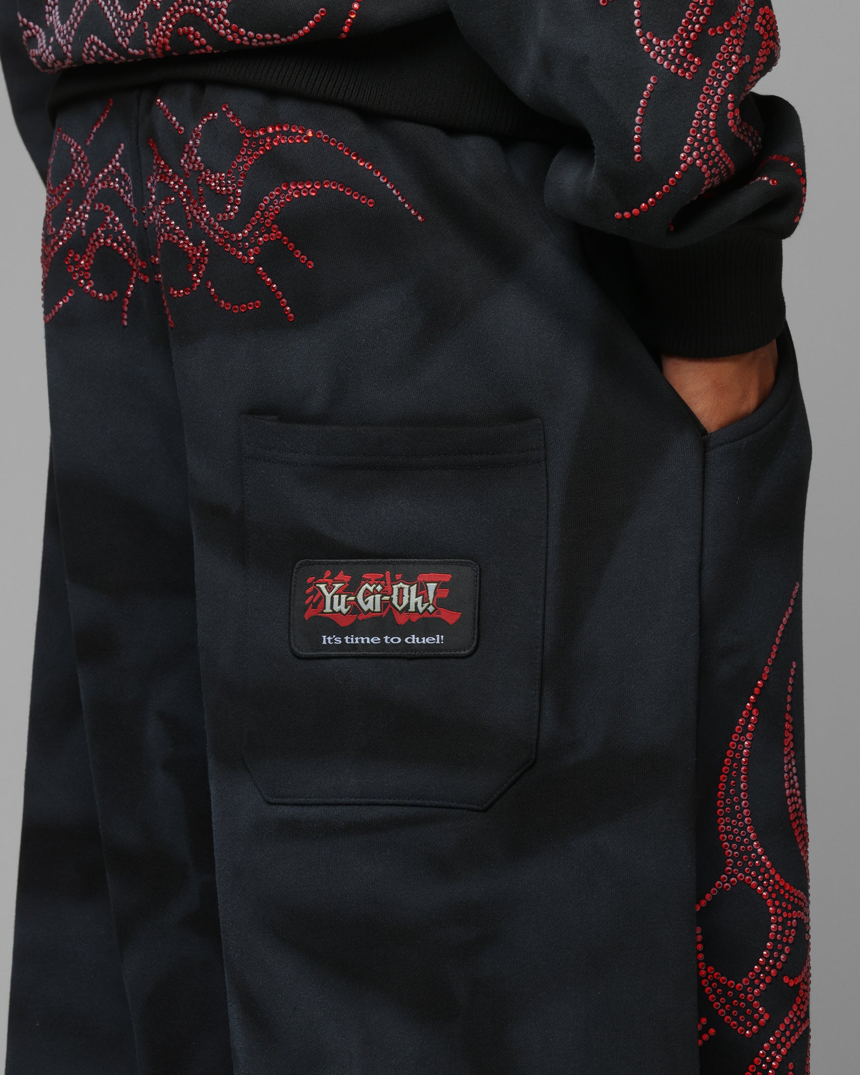 Loiter X Yu-Gi-Oh! Slifer Sky Dragon Sweatpants Black Wash - Image 4