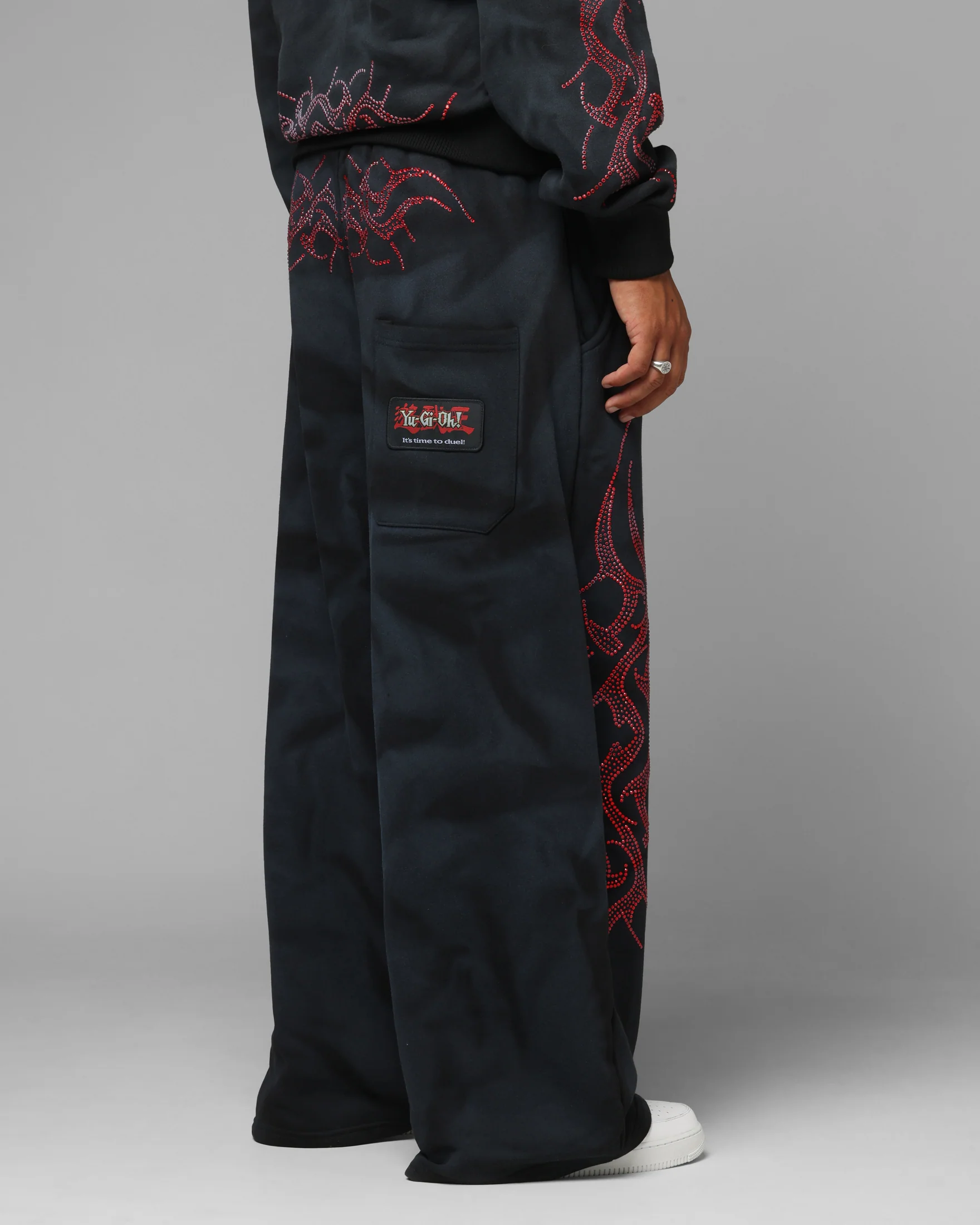 Loiter X Yu-Gi-Oh! Slifer Sky Dragon Sweatpants Black Wash - Image 6