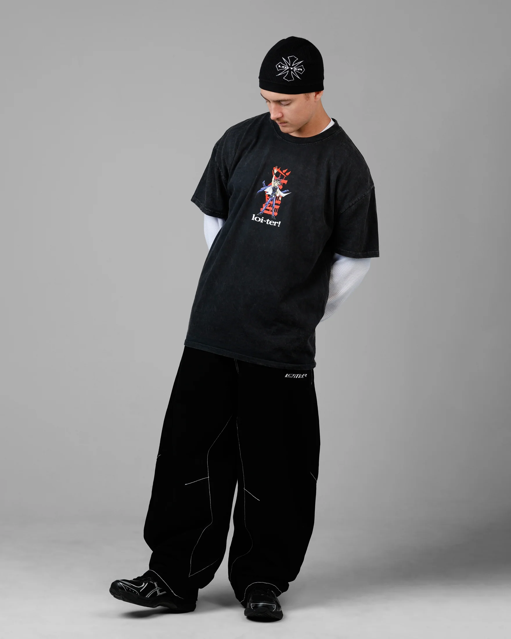 Loiter X Yu-Gi-Oh! Yugi T-Shirt Off Black - Image 3