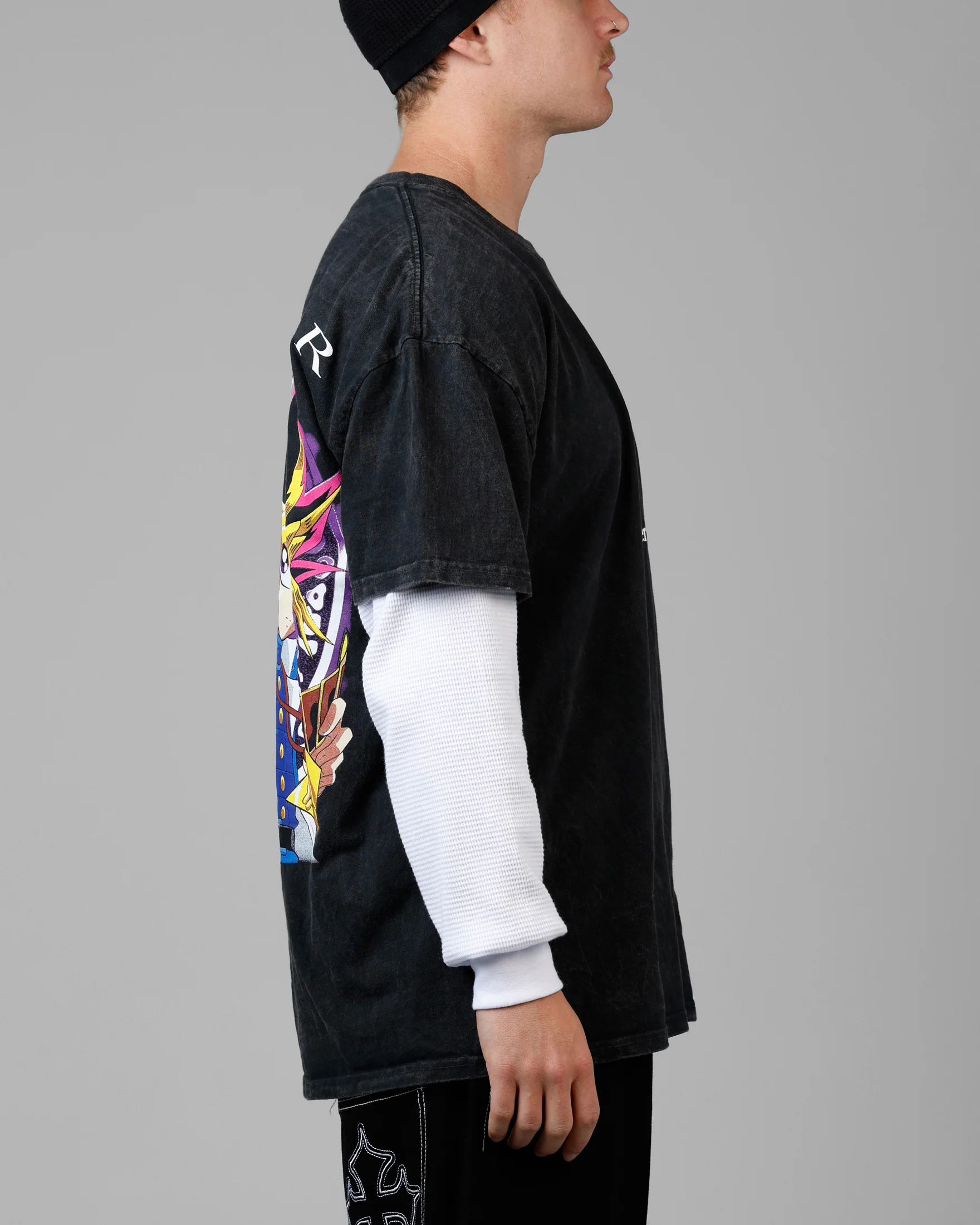 Loiter X Yu-Gi-Oh! Yugi T-Shirt Off Black - Image 4
