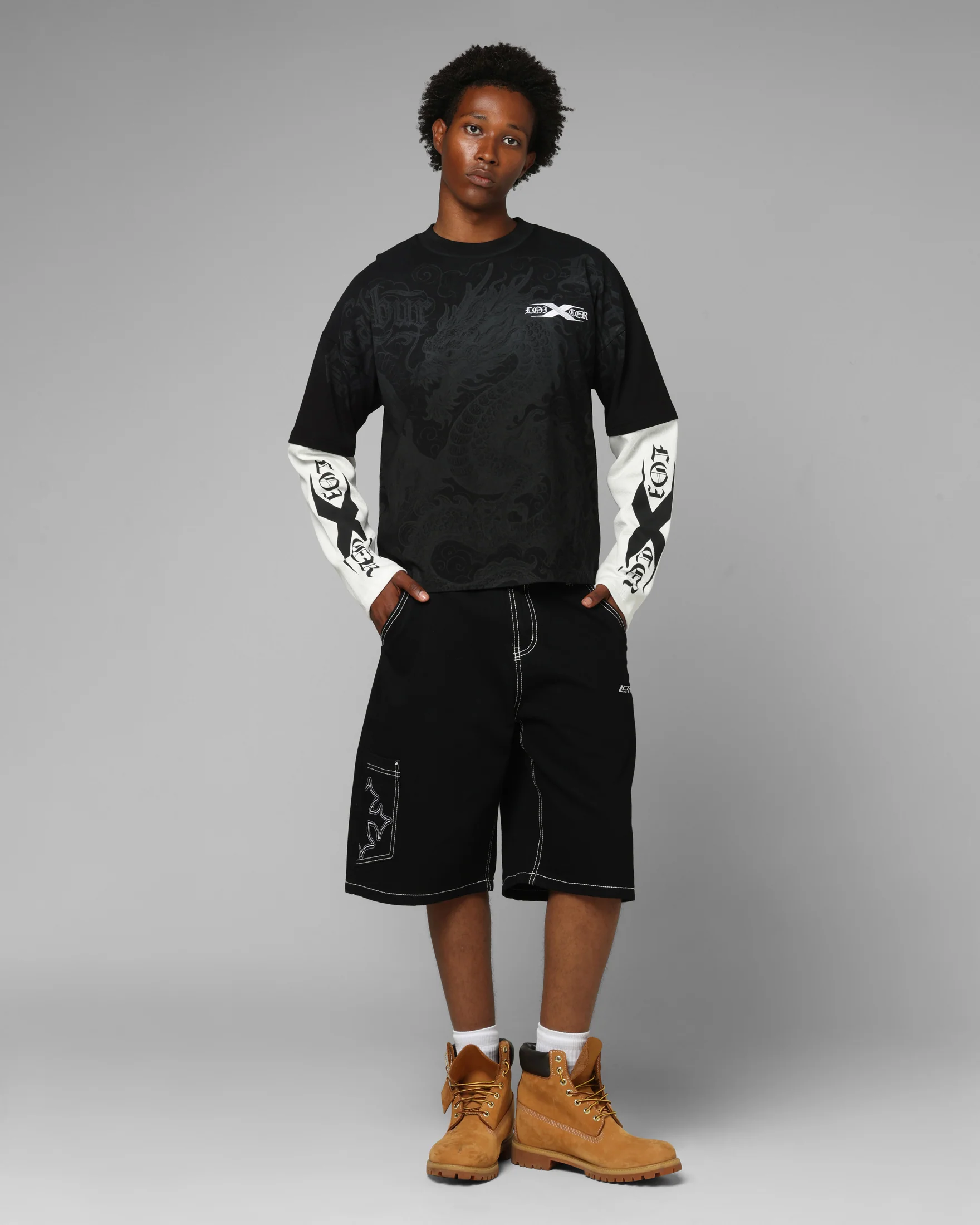 Loiter Xplicit Layered Long Sleeve T-Shirt Black - Image 4
