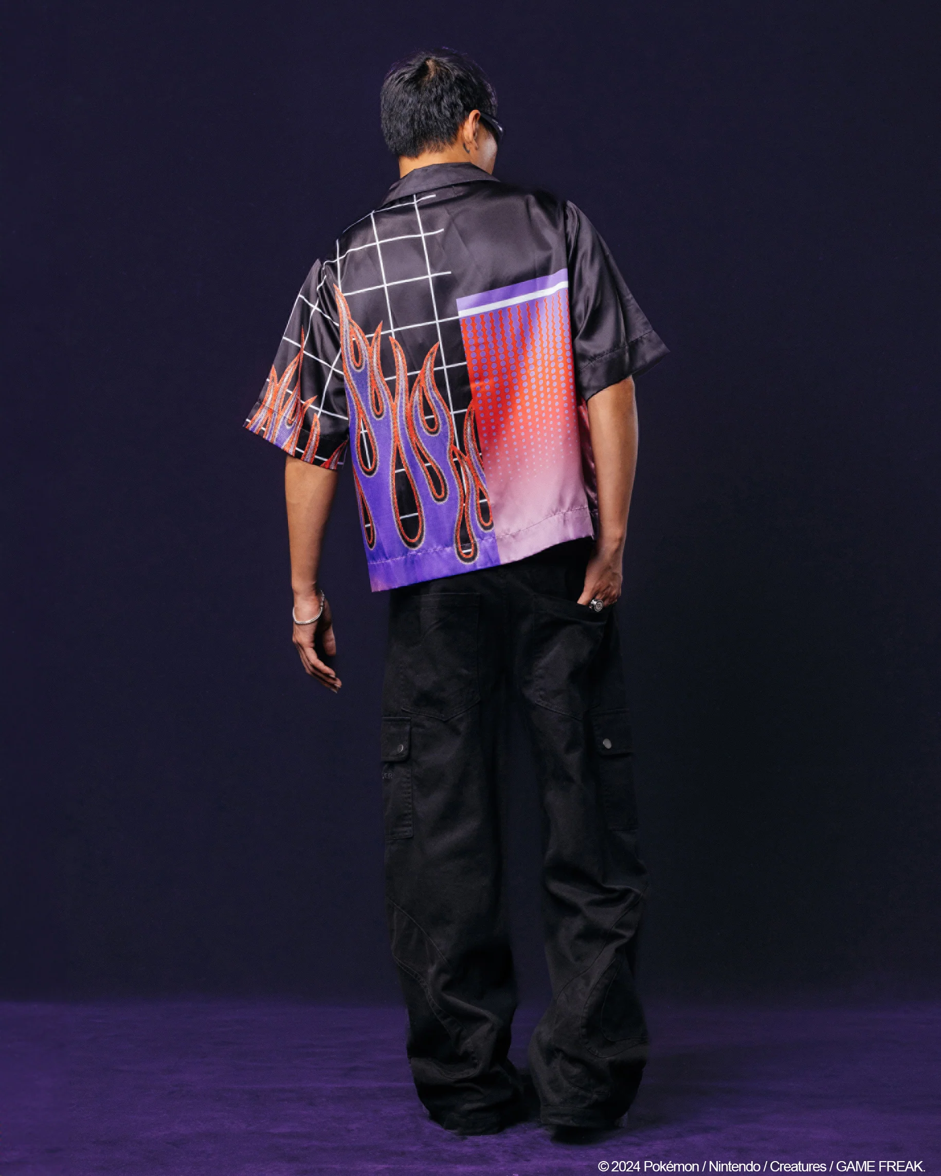 Pokémon By Loiter Gengar Split Button Up Shirt Black/Purple - Image 5